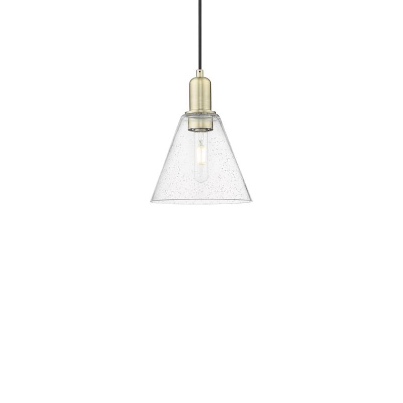 Innovations Lighting 716-1P-11-8 Berkshire Glass Pendant Berkshire - Antique Brass / Seedy