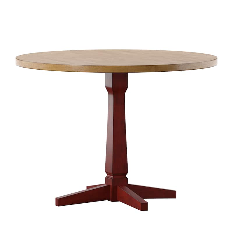 Eleanor Round Two-Tone Dining Table by iNSPIRE Q Classic - Antique Berry