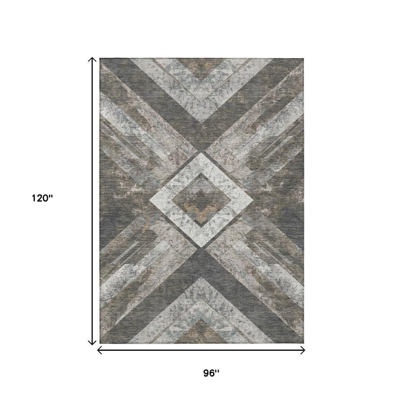 HomeRoots Geometric Transitional Rectangle Outdoor Rug