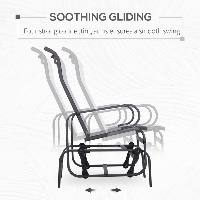 Outdoor Patio Glider Chair with Smooth Rocking Mechanism & Lightweight Construction