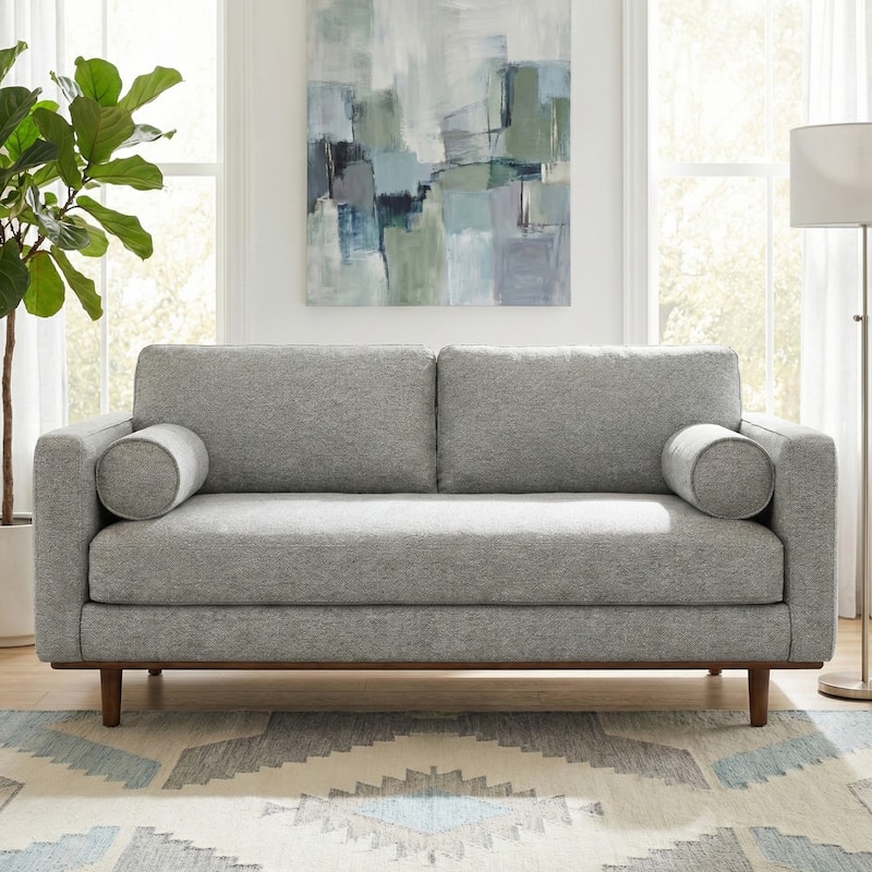 WYNDENHALL Brixley 72 inch Wide Mid-Century Modern Sofa - 72"W x 38.25"D x 34"H - Mist Grey