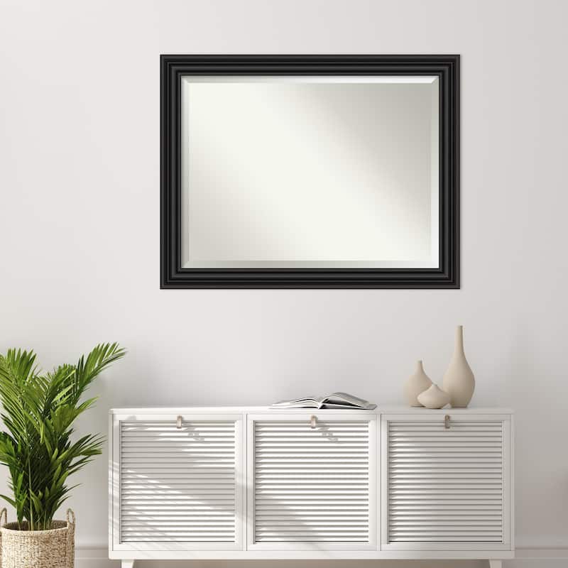 Beveled Bathroom Wall Mirror - Colonial Black Frame