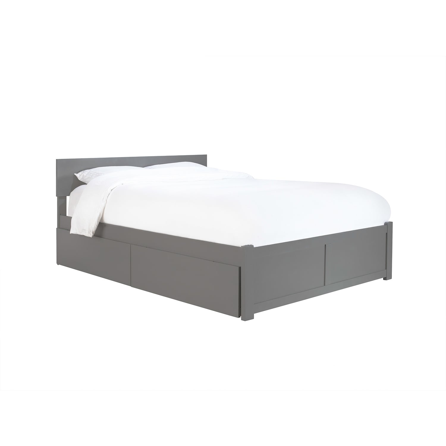 Platform Bed - Storage Drawers & Flat Panel Footboard - Modern Bedroom Furniture