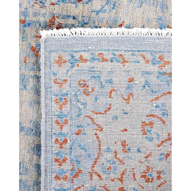 Ikat One-of-a-Kind Hand-Knotted Area Rug, Blue - 8' 1" x 9' 9"