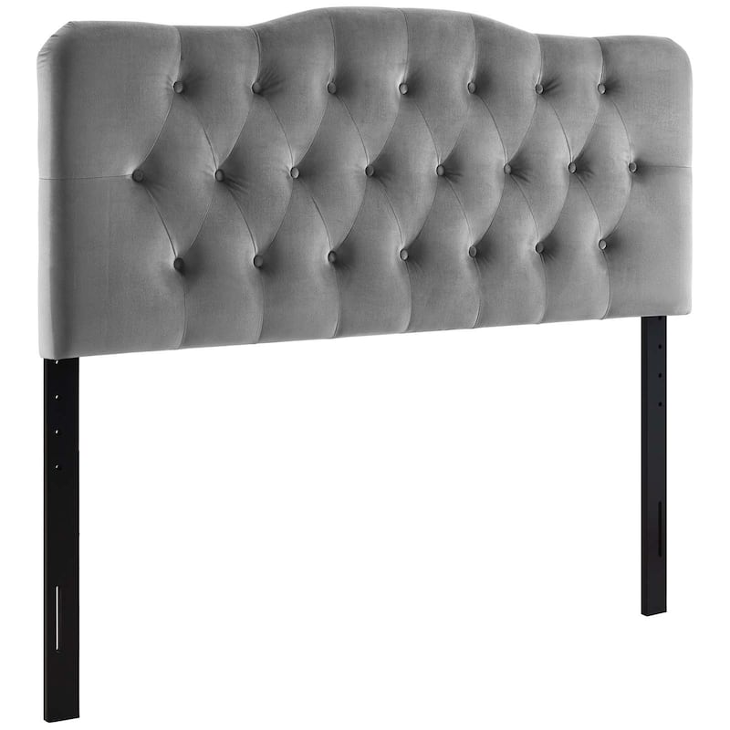 Carson Carrington Labbetorp Queen Diamond Tufted Velvet Headboard