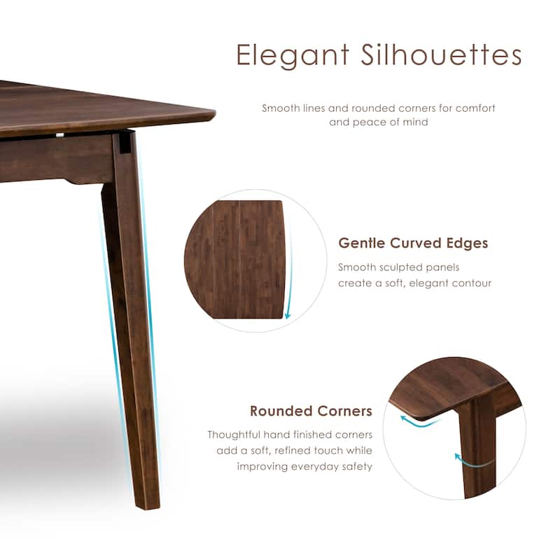 Furniture of America Abigail V Mid-Century Modern 5-Piece Walnut 53-inch 1-Leaf Extendable Counter Height Dining Set