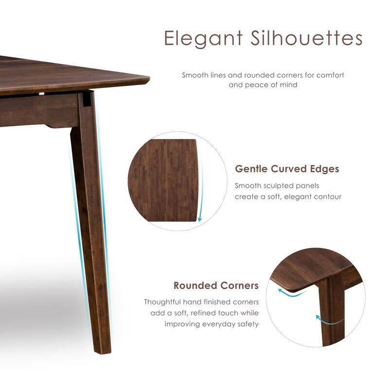 Furniture of America Abigail VIII Mid-Century Modern Rich Walnut Extendable Self-Storing 53-inch Counter Height Dining Table