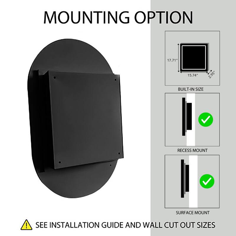 Wall Mount Metal Framed Medicine Cabinet with Storage