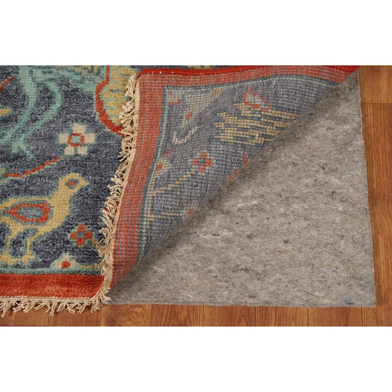 Hand Knotted Oriental 100% Wool Carpet Traditional All-Over Navy Blue & Blues Ziegler Area Rug - 5' 11'' X 4' 1''