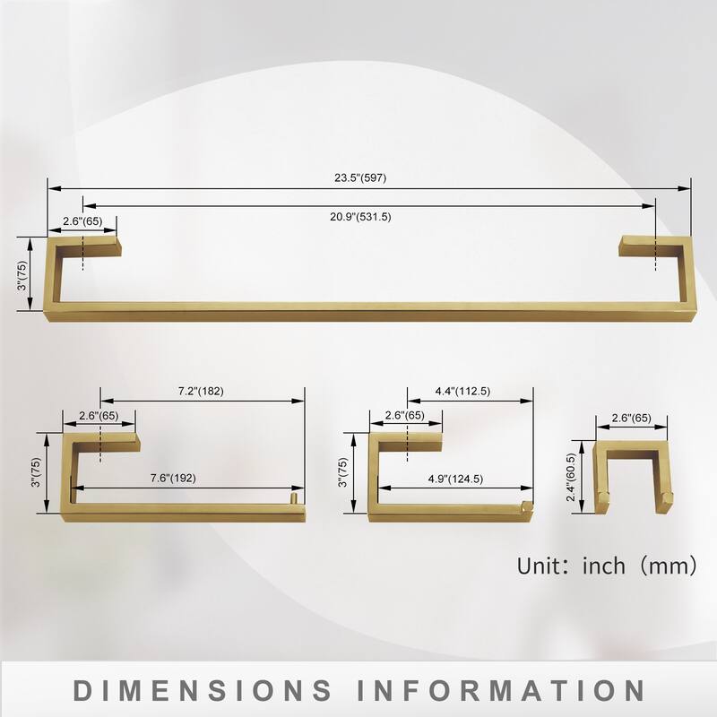 WOWOW Modern Style 4-Piece Bathroom Hardware Set with Installation Accessories