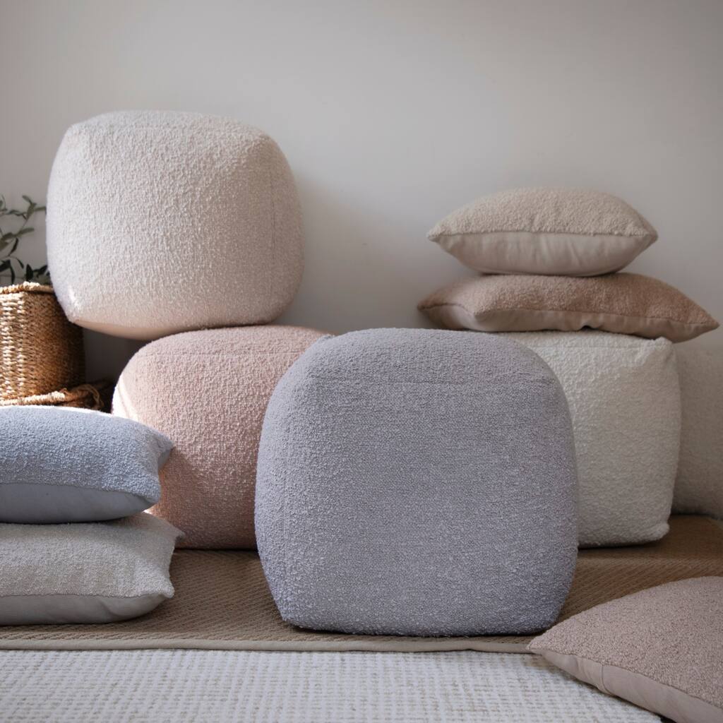 Sevita Solid Mid-Century Hand-Woven Square Pouf