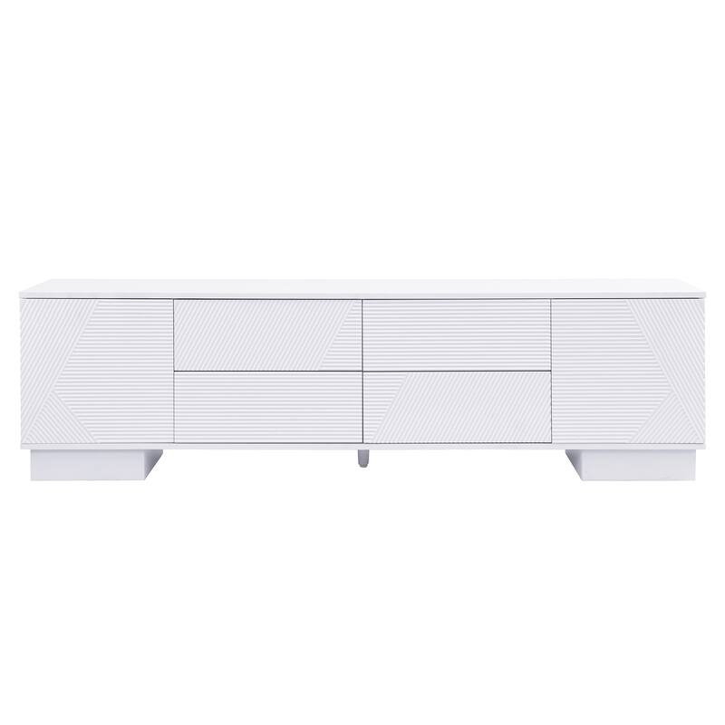 70.8" Modern TV Stand for TVs up to 75 Inches, Entertainment Center with Storage Cabinets, 4 Drawers and a Metal Center Leg