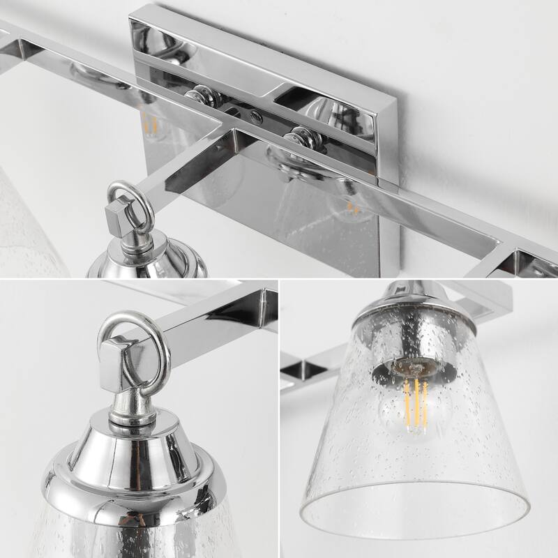 August Hurricane Metal/Glass Vanity, Chrome by JONATHAN Y