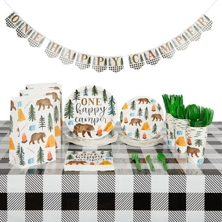 Nefelibata Camping Theme Tablecloths - Waterproof Party Decor For Outdoor Birthday & Bachelorette