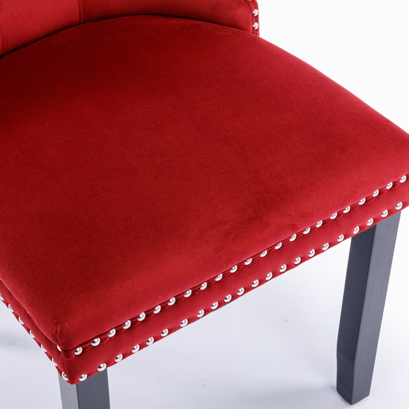 Tufted Solid Wood Contemporary Velvet Upholstered Dining Chair