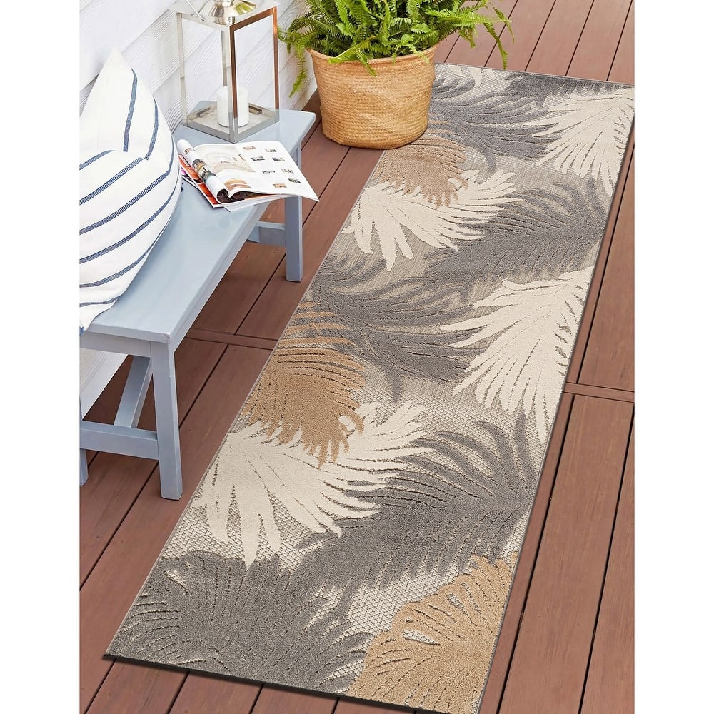 World Rug Gallery Tropical Floral Indoor/Outdoor Area Rug