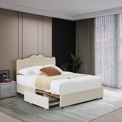 78" buckle-shaped backrest, sponge soft bag, with four storage drawers, comfortable and elegant