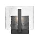 preview thumbnail 2 of 17, Aenon 6.875" Wide 1-Light Wall Sconce with Hammered Water Glass Matte Black