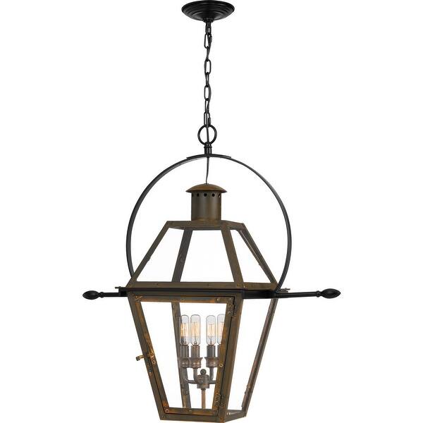 slide 1 of 1, Rue De Royal 4-Light Pendant in Industrial Bronze