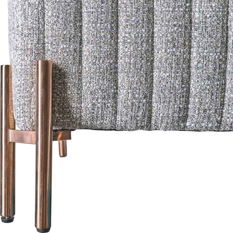 Sagebrook Home Modern Square Glam Upholstered Ottoman 18"H