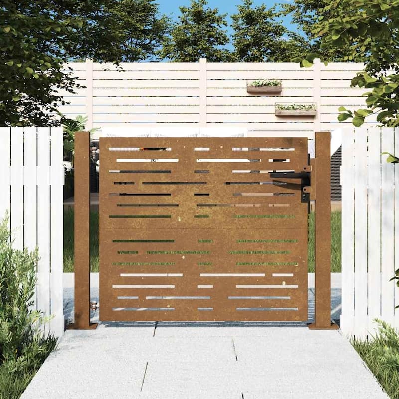 vidaXL Garden Gate 39.4x39.4" Corten Steel Square Design - 43.3 x 41.3"