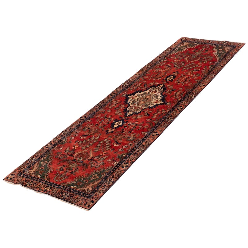ECARPETGALLERY Hand-knotted Andelz Red Wool Rug - 2'11 x 10'6