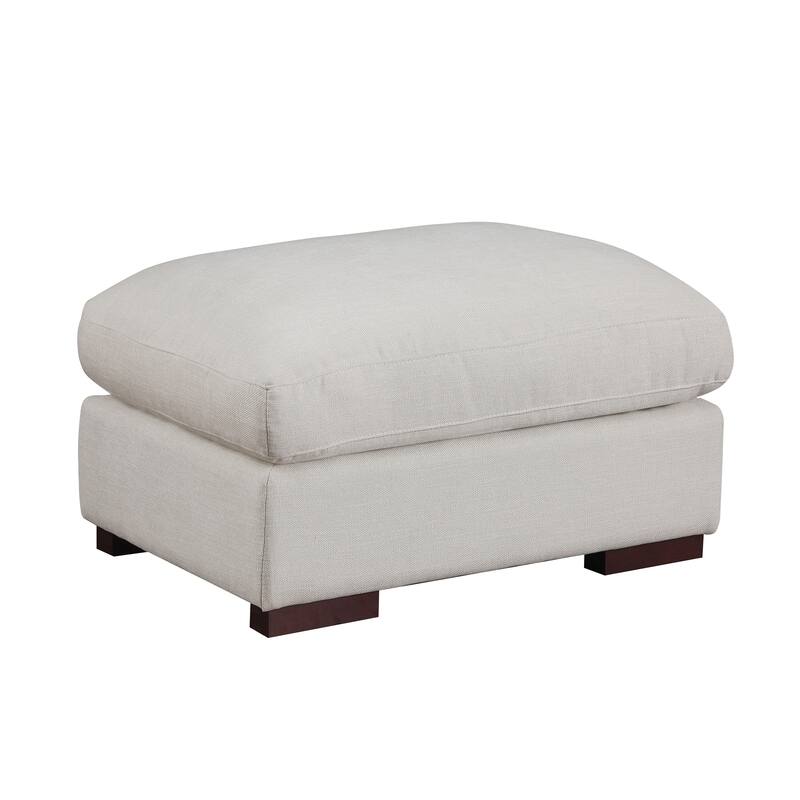 Linen Blend Sectional Sofa with 2 Ottomans and 4 Matching Pillows