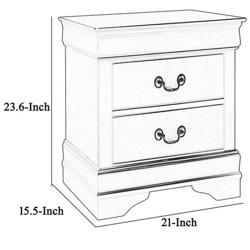 Black 2 Drawer 15.5 in. W Nightstand with Sturdy Drawer Pulls