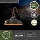 preview thumbnail 2 of 10, VAXCEL Dorado 1-Light Dark Bronze Dusk to Dawn Sensor Farmhouse Outdoor Wall Sconce , Gooseneck Steel Shade, Dark Sky Compliant