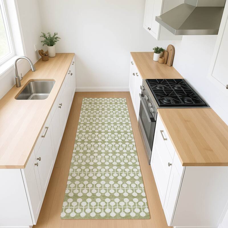 Machine Washable Indoor/ Outdoor Modern Ailey Chantille Rug