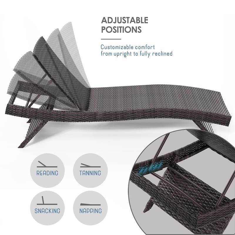 Empyrean Chaise Lounge Chair, Weather-resistant and sturdy, Outdoor Chair with Reclining Backrest - 78.75" x 26" x 38"