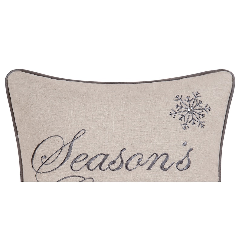 16" x 16" Season's Greetings Embroidered Pillow