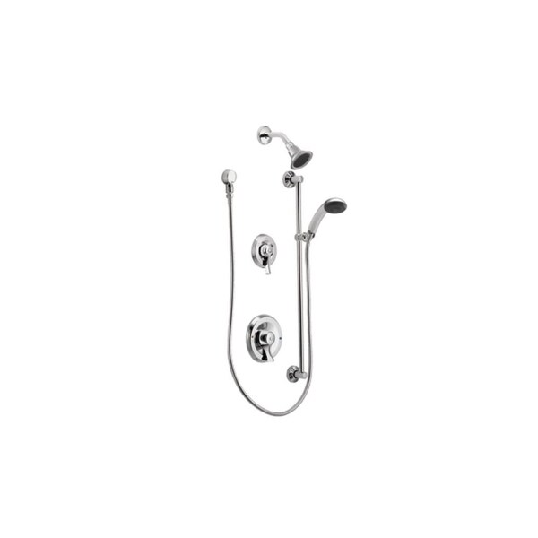 Moen 8342 Shower System with 2.5 GPM Single Function Shower Head and Posi-Temp Pressure Balancing Rough-In Valve from the