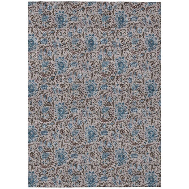 HomeRoots Floral Transitional Rectangle Outdoor Rug