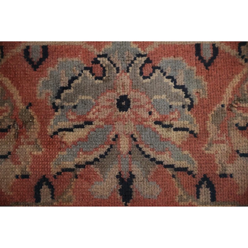 Hand Knotted Oriental 100% Wool Carpet Traditional All-Over Navy Blue & Blues Mahal Area Rug - 13' 9'' X 12' 4''