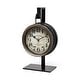 preview thumbnail 2 of 1, Mercana Taxz Metallic Brown Metal Hanging Table Clock - 9.0L x 5.0W x 16.0H