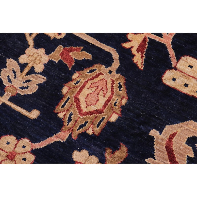 Boho Chic Ziegler Cherly Blue Red Hand-Knotted Wool Rug - 12'0'' x 16'1''