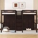 preview thumbnail 14 of 31, Double Twin Size Wooden Loft Bed with Wardrobes and Staircase Espresso