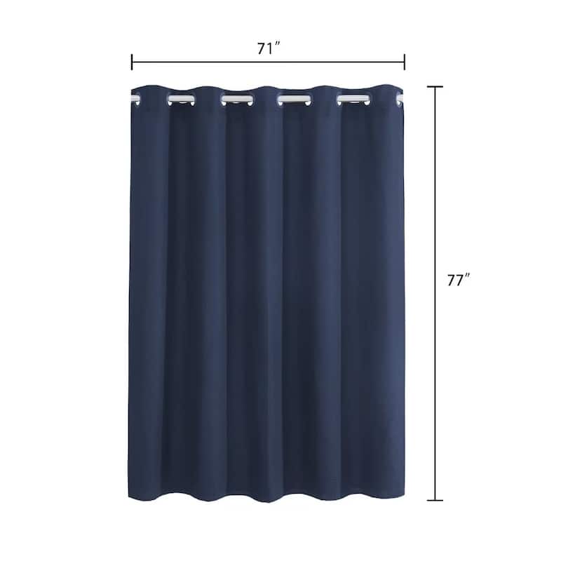 Waffle Weave Shower Curtain with Snap-liner No Hooks Needed