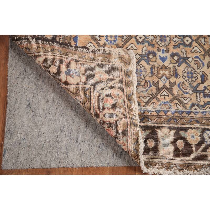 Hand Knotted Oriental 100% Wool Carpet Traditional All-Over Oranges & Rust Hamedan Runner Rug - 9' 8'' X 3' 7''