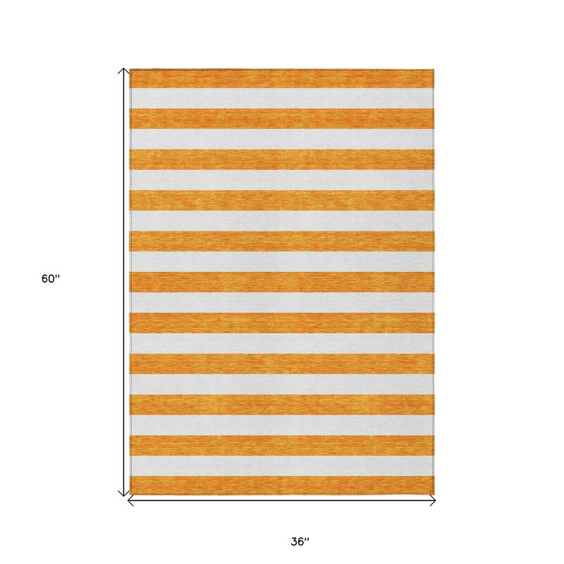 Alz Stripe Weather Resistant Blended Style Outdoor Rug