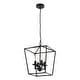 preview thumbnail 4 of 5, GetLedel Farmhouse 4-Light Cage Lantern Chandelier Pendant Light - Bronze