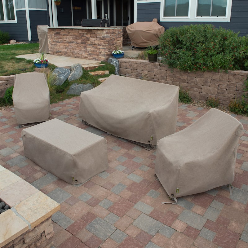 Modern Leisure® Garrison Patio Chair Cover, Waterproof, 27"L x 34"W x 31"H, Sandstone, 2-Pack