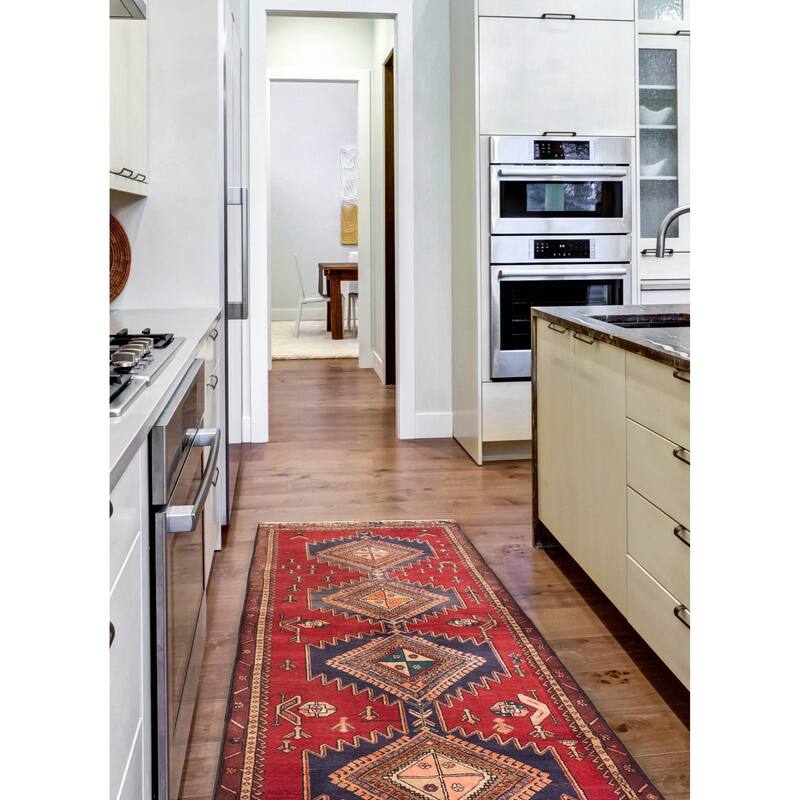 ECARPETGALLERY Hand-knotted Konya Anatolian Red Wool Rug - 3'6 x 9'7