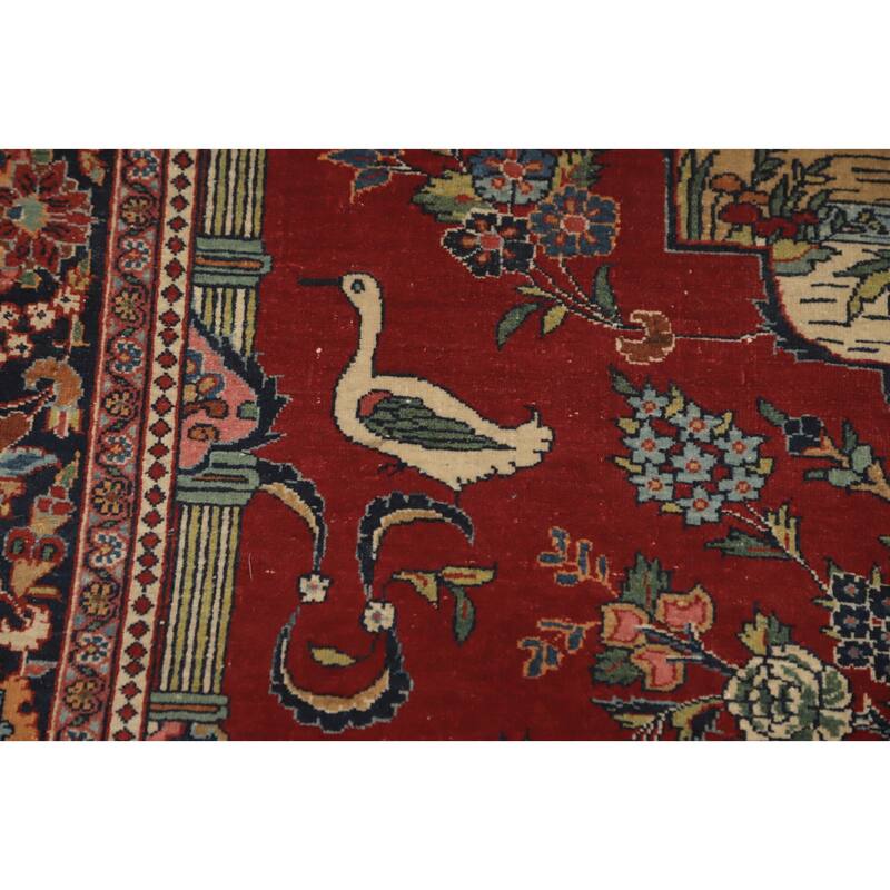Hand Knotted Oriental 100% Wool Carpet Traditional Medallion Red Kashan Area Rug - 6' 10'' X 4' 6''