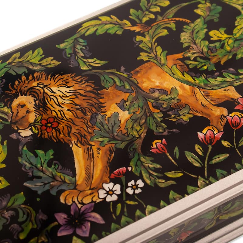 Novica Handmade Courageous King Reverse-Painted Glass Decorative Box