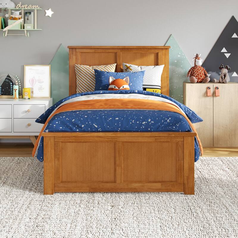 Charlotte Solid Wood Low Profile Platform Bed with Matching Footboard