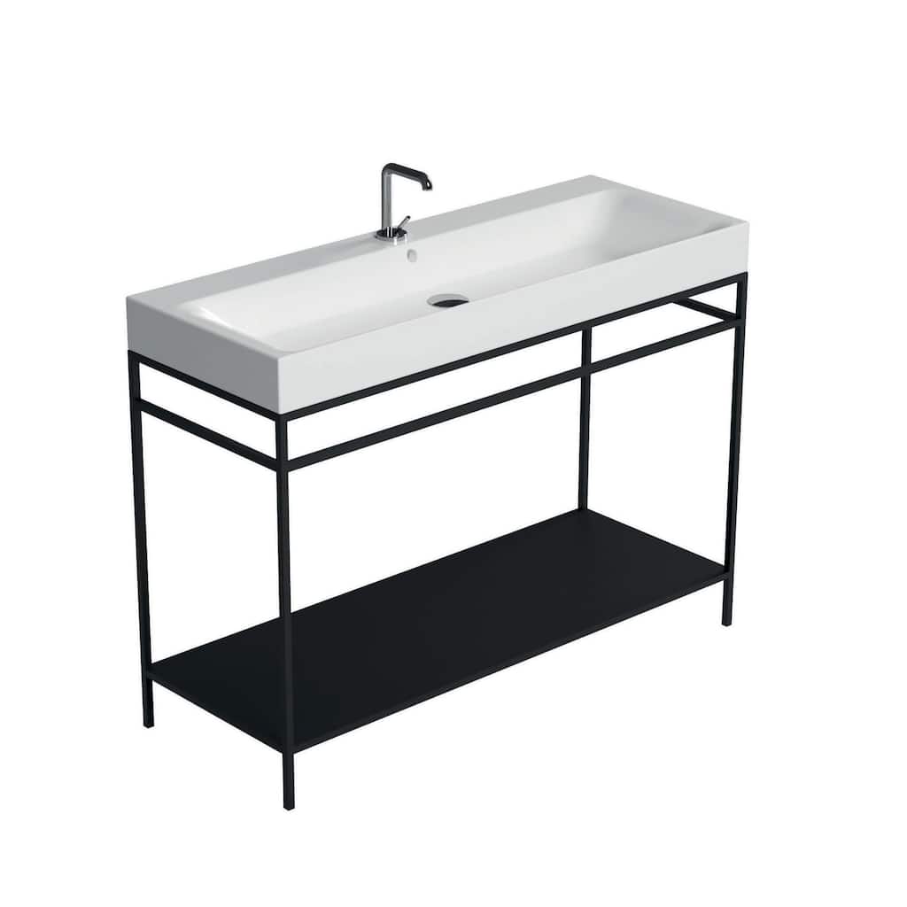 WS Bath Collections 3583+9244.31 Cento 39-3/8" Rectangular Metal and