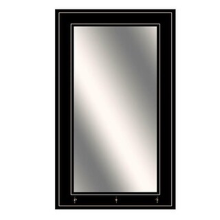 Grooved Framed Decorative Clear Glass Wall Mirror with Hook Black - 12 ...