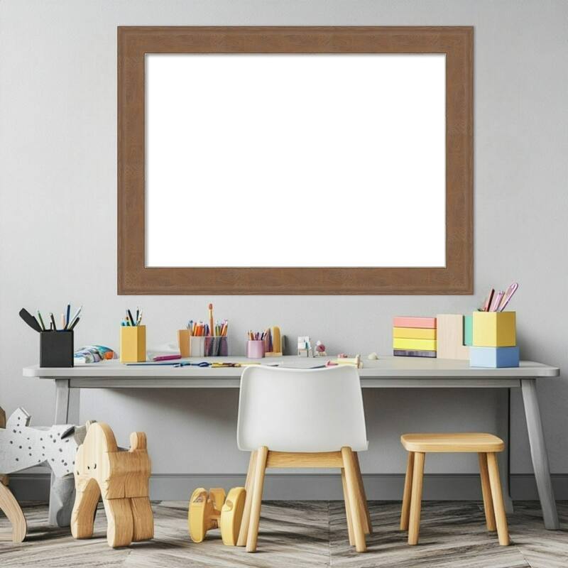 Amanti Art Alta Brown Grey Framed Dry Erase Magnetic Board